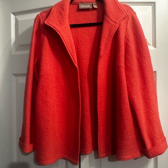 Chico's Coral Teddy Jacket - Picture 4 of 5